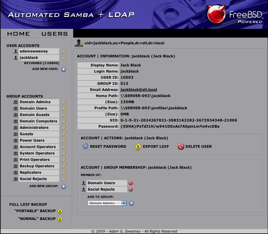 User Management Console